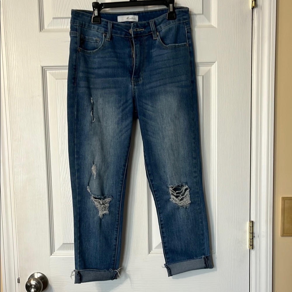 Women's Blue Distressed Jeans